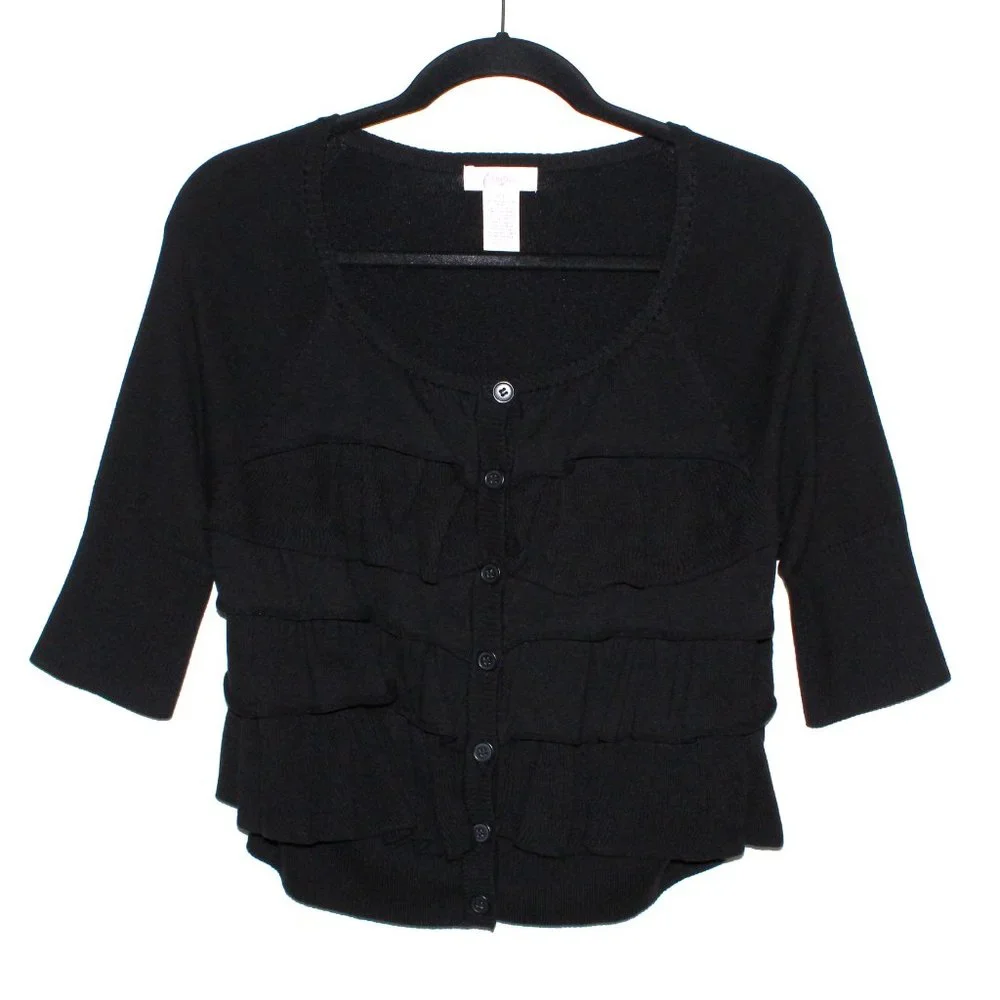 Candie's Vintage Y2K Ruffle Front Cardigan - Picture 1 of 16